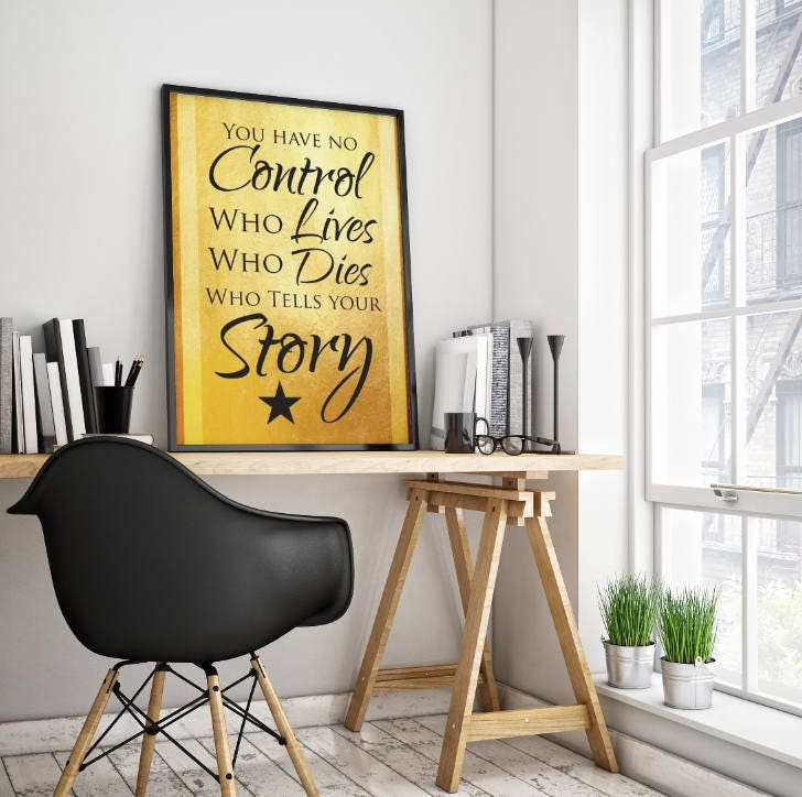 Hamilton Musical Quote Who Tells your Story Typography Poster Print