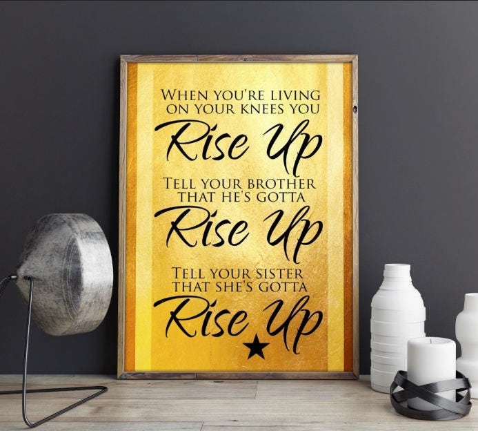 Hamilton Musical Quote Rise Up Typography Poster Print
