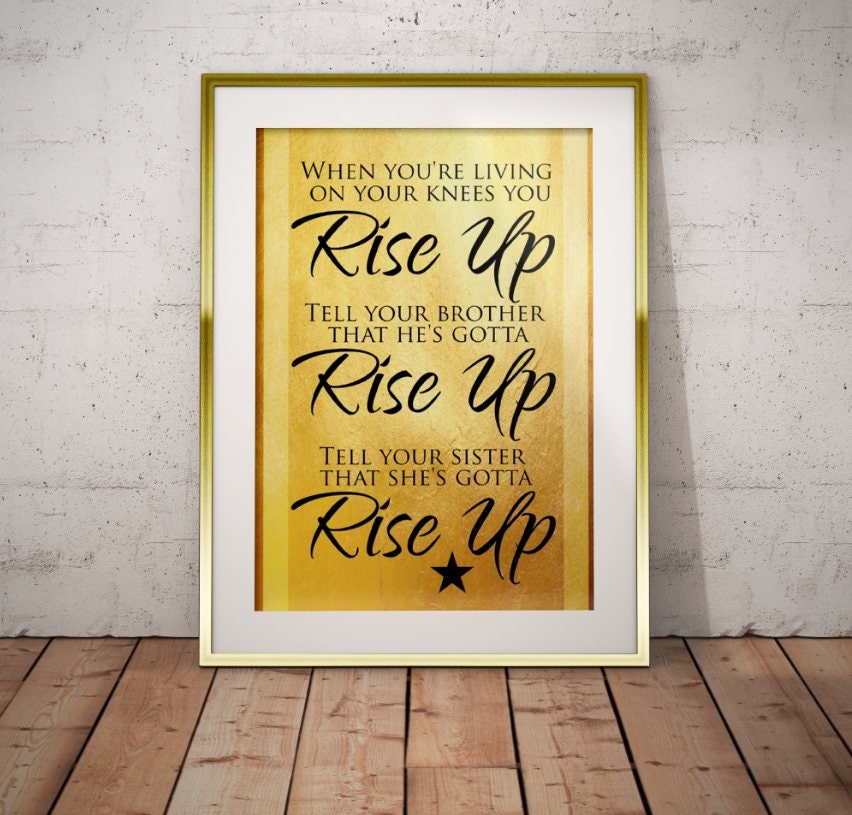Hamilton Musical Quote Rise Up Typography Poster Print