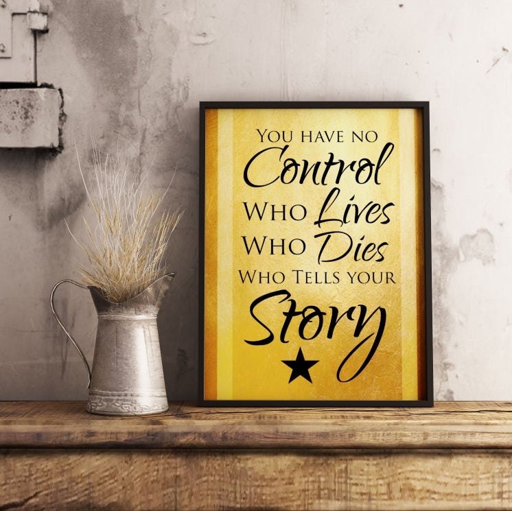 Hamilton Musical Quote Who Tells your Story Typography Poster Print