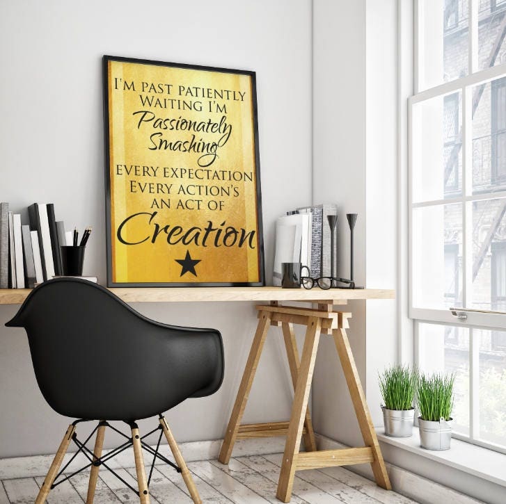 Hamilton Musical Quote Action Act of Creation Typography Poster Print