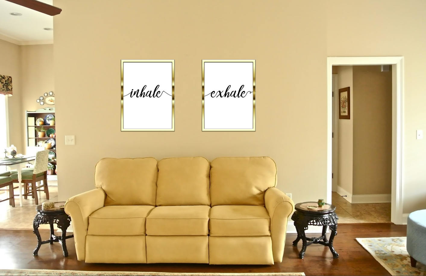 Inhale Exhale Print, Minimalist Art, Typography Art, Yoga Wall Art, Relaxation Gifts, Breathe Print, Home Wall Art, Poster