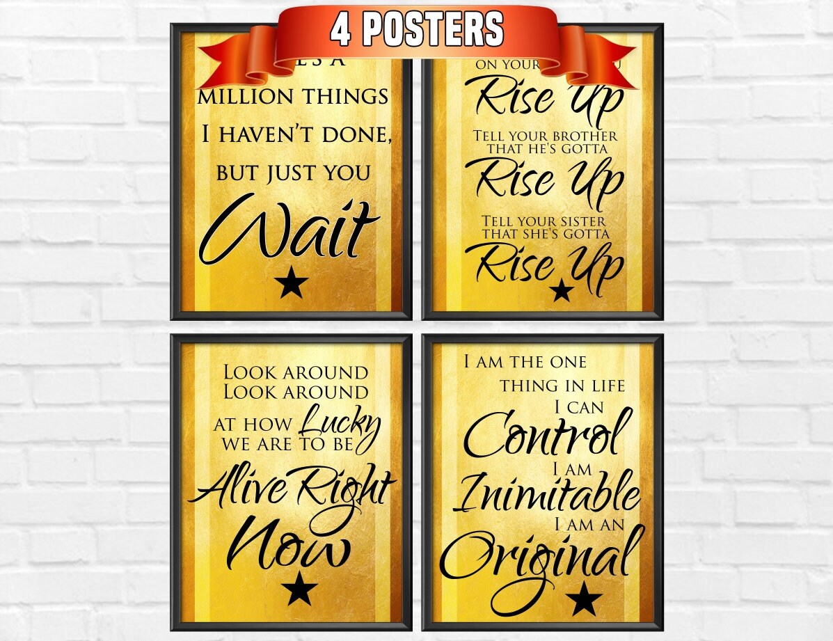 Hamilton the Musical Poster Set, Hamilton Quotes, Hamilton Gift, Just you Wait, Typography, Poster, Print