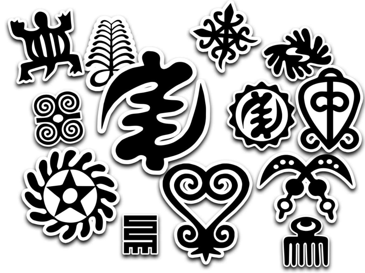 Adinkra Symbol Vinyl Afrocentric Stickers Decal For Laptop Skateboard Luggage Car Fridge Cell Phone Medium Styling Planner Sticker
