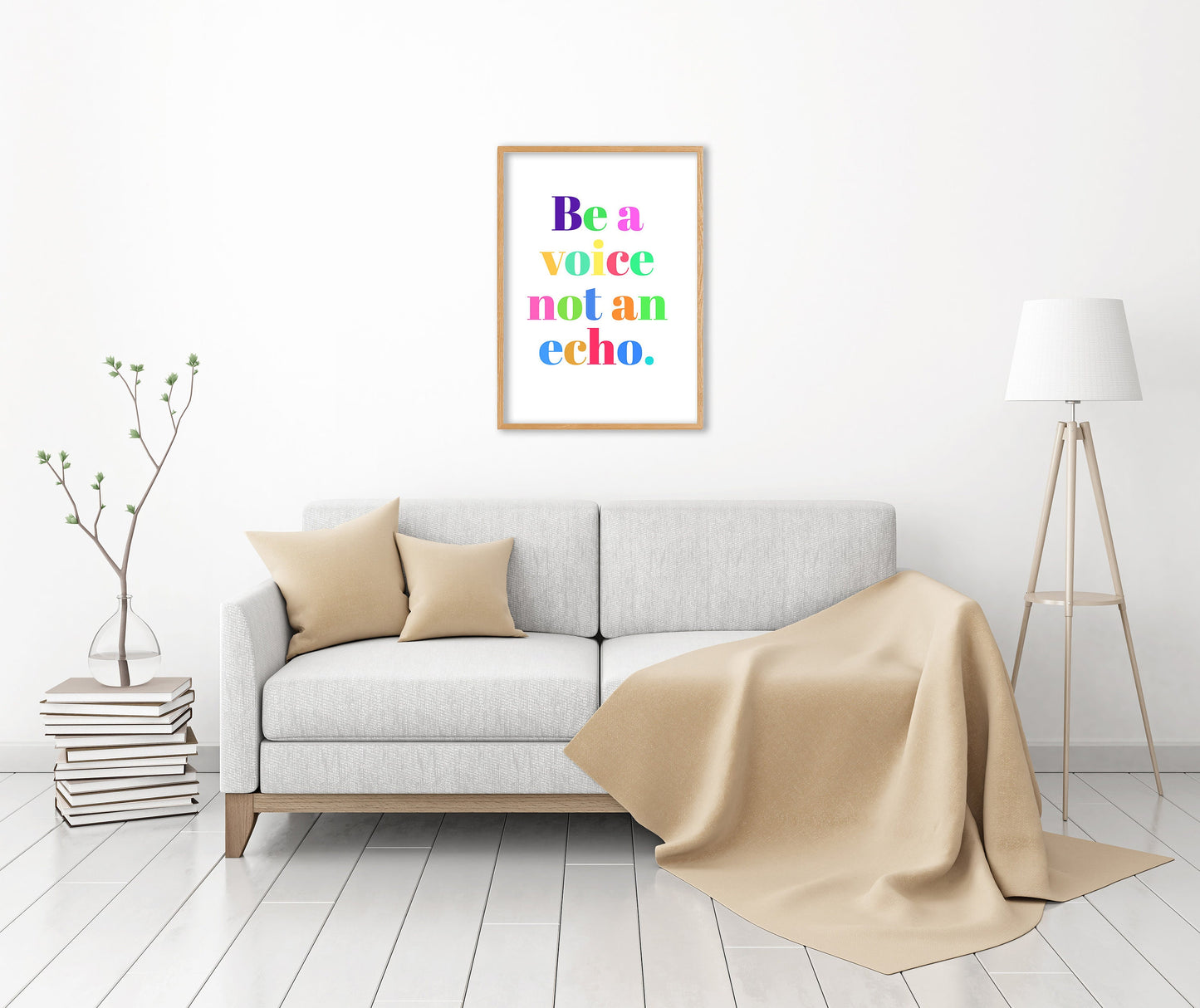 Be a Voice Not an Echo, Poster, Home Decor, Colorful Print