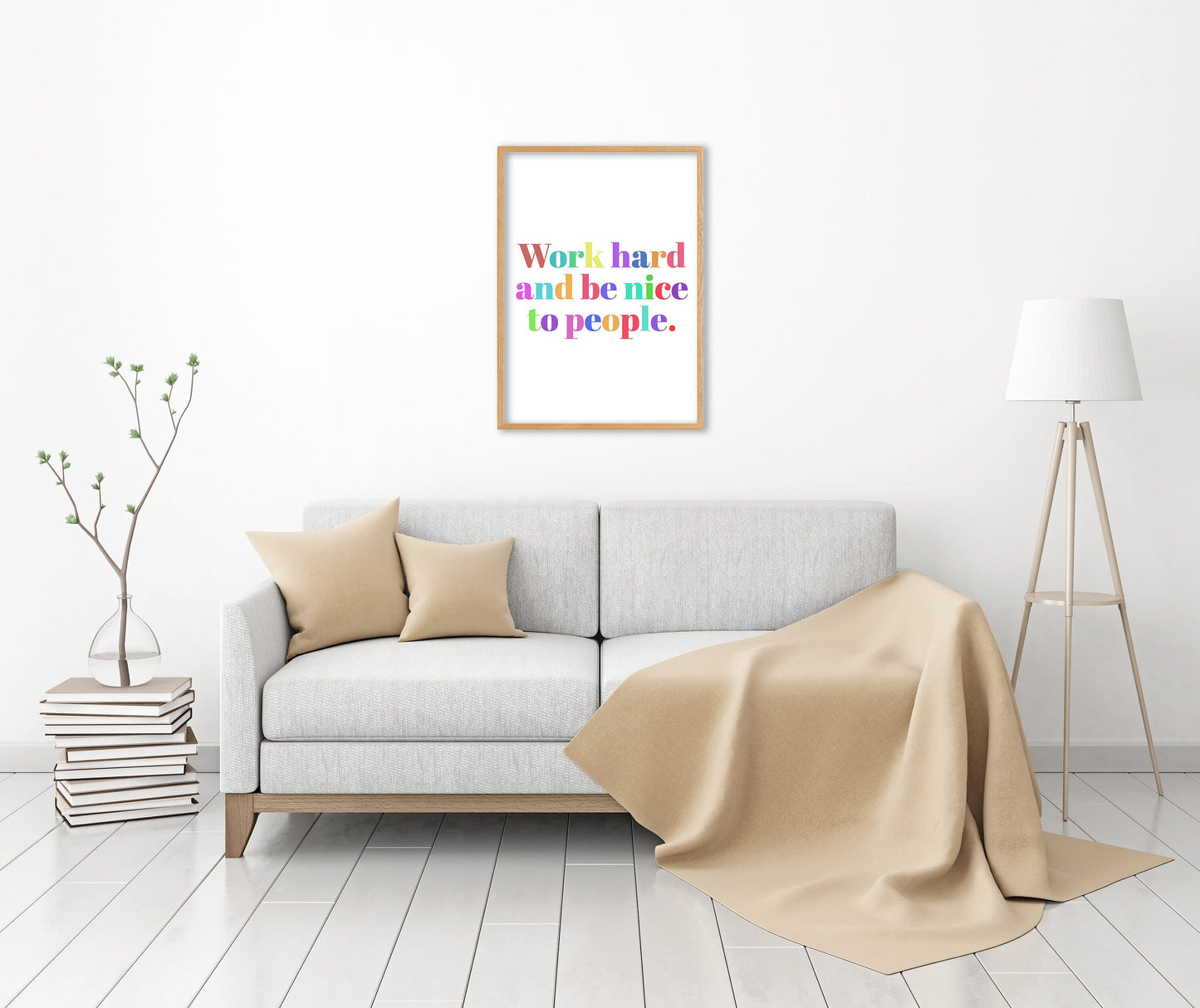 Work Hard and Be Kind, Poster Print, Home Wall Art Decor, Colorful Print