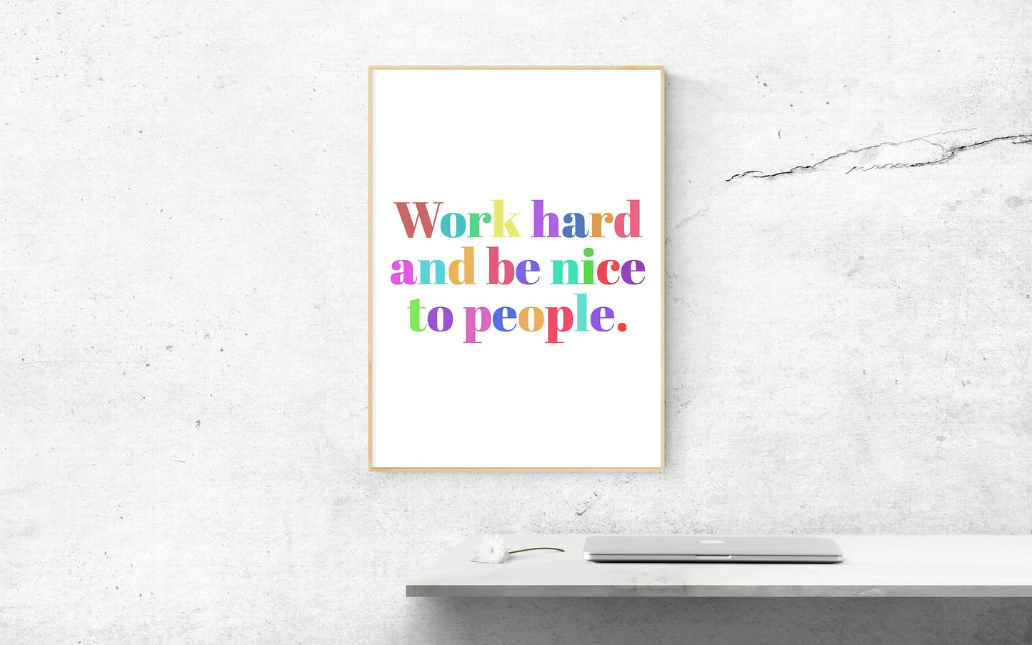 Work Hard and Be Kind, Poster Print, Home Wall Art Decor, Colorful Print