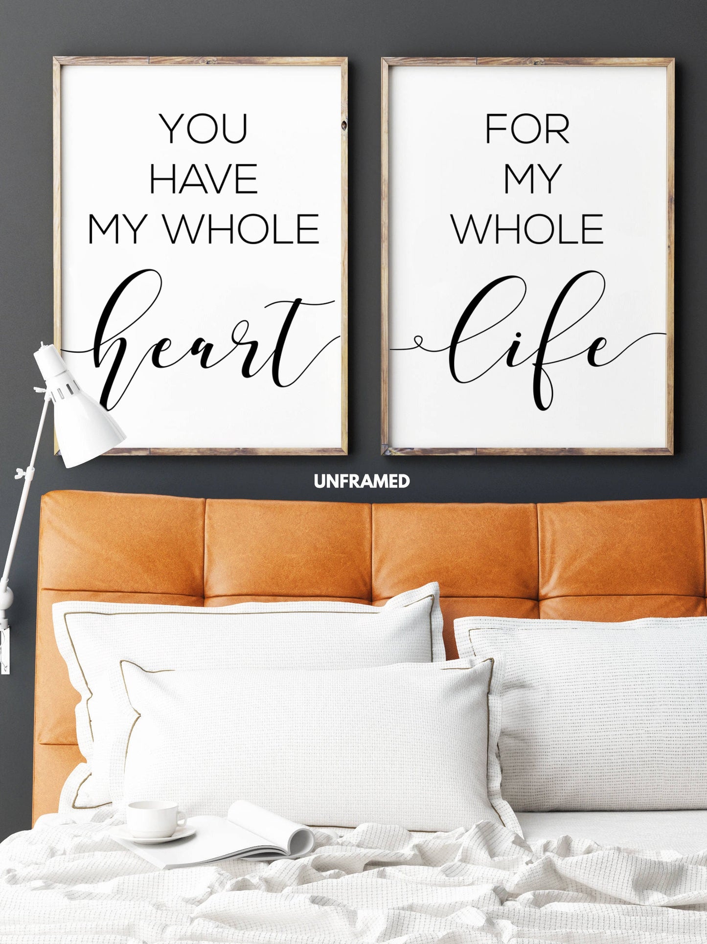You have my whole Heart, For my whole Life, Set of 2 Prints, Minimalist Art, Typography Art, Wall Art, Multiple Sizes, Home Wall Art