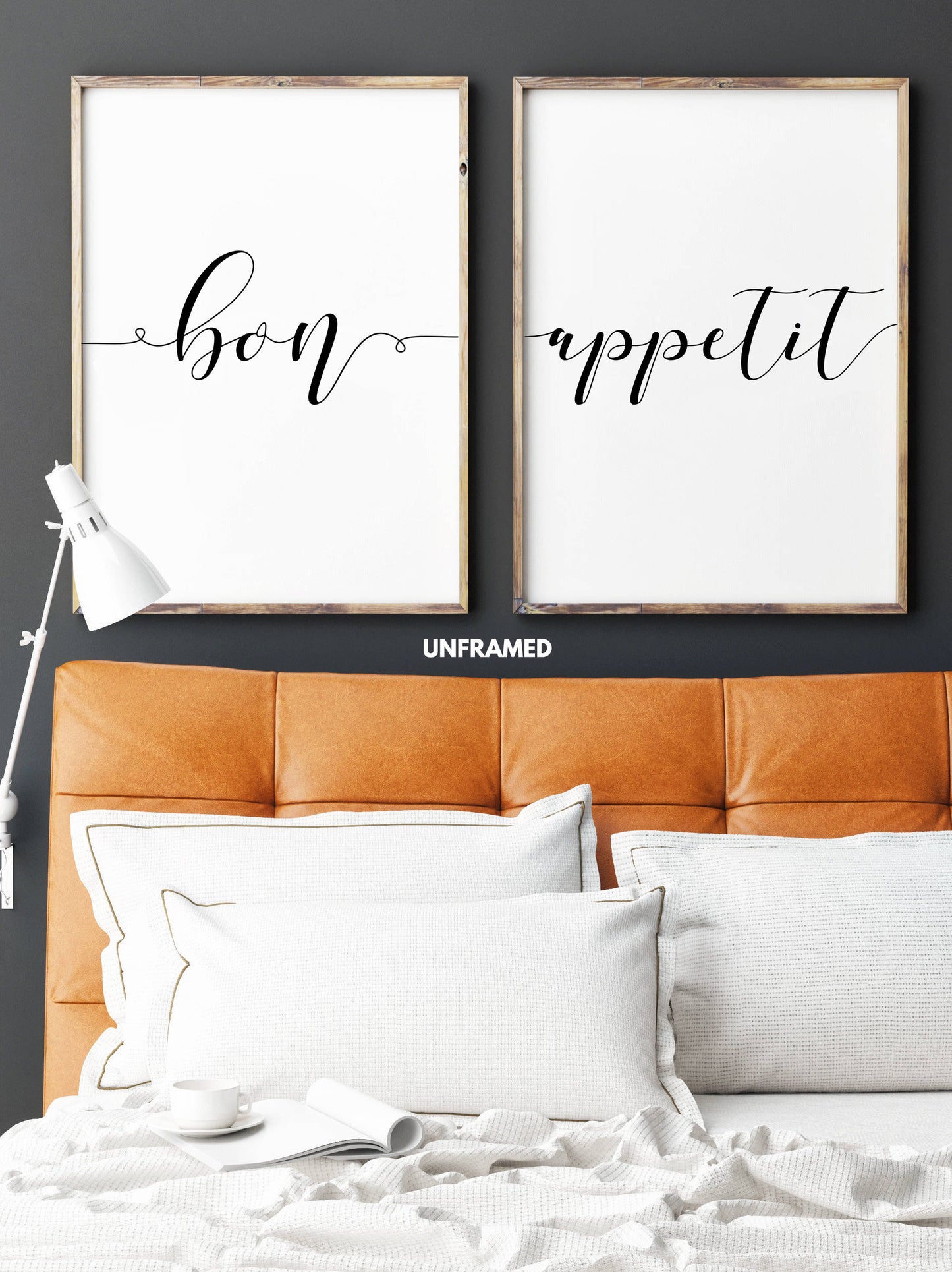 Bon Appetit, Set of 2 Prints, Minimalist Art, Typography Art, Wall Art, Multiple Sizes, Home Wall Art