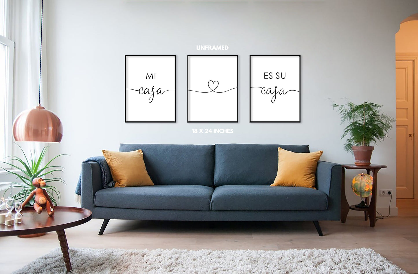 Mi Casa Es Su Casa, Set of 3 Prints, Minimalist Art, Home Wall Decor, Multiple Sizes