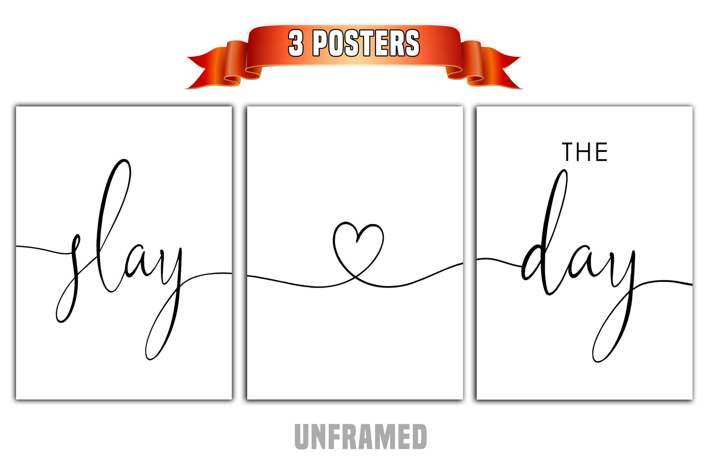 Slay the Day, Set of 3 Prints, Minimalist Art, Home Wall Decor, Multiple Sizes