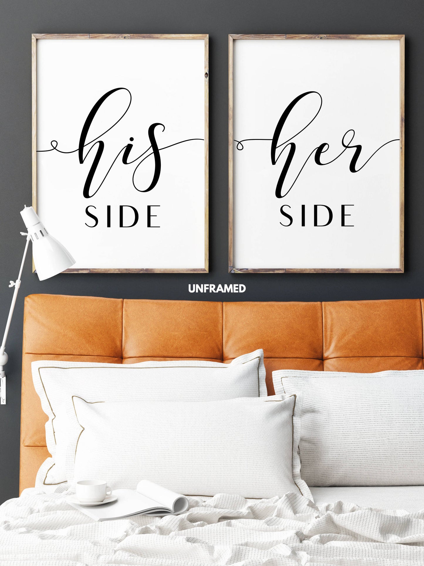 His Side Her Side, Set of 2 Prints, Minimalist Art, Typography Art, Wall Art, Multiple Sizes, Home Wall Art