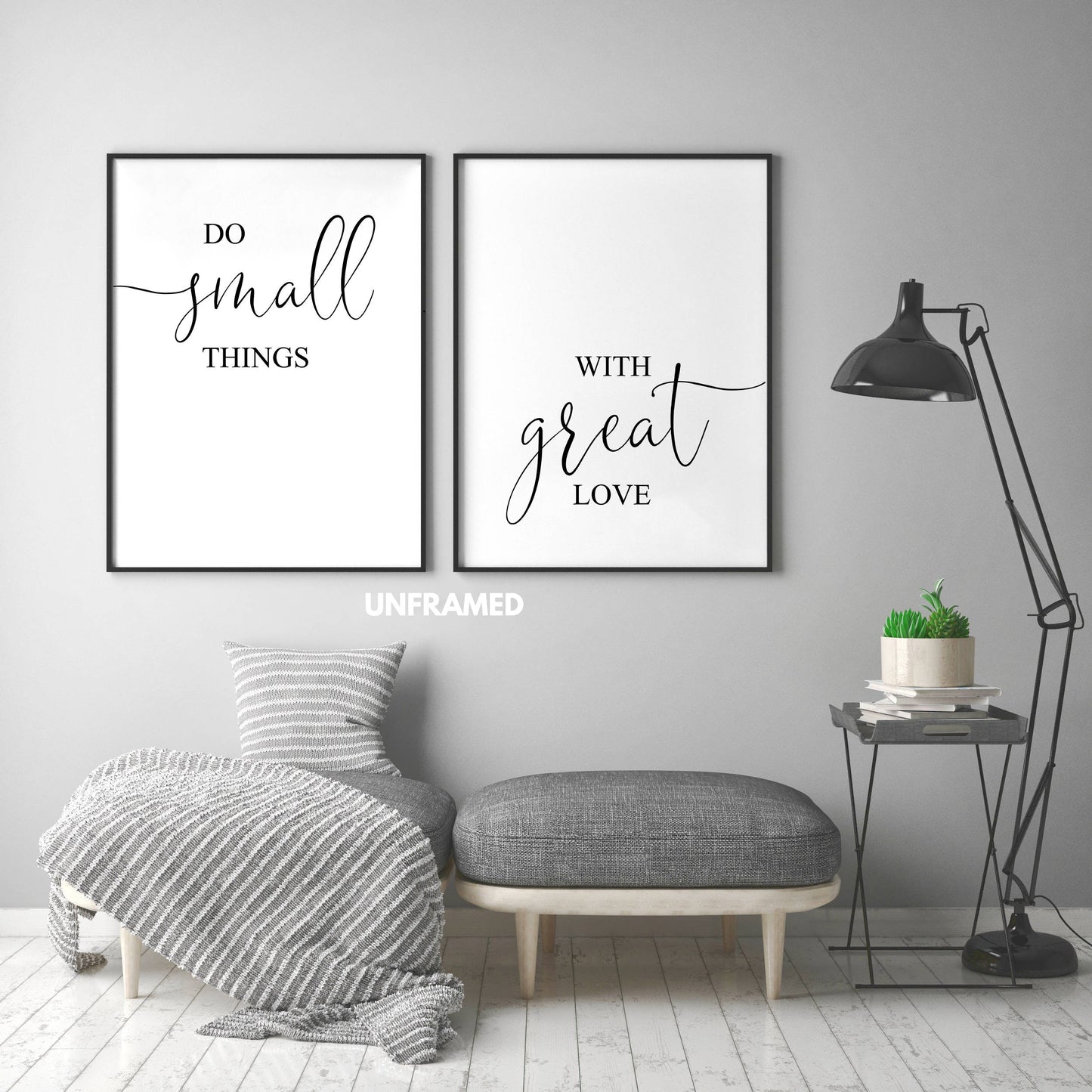 Do Small Things With Great Love v2, Set of 2 Poster Prints, Home Wall Décor, Motivational/Inspirational Quote, Multiple Sizes