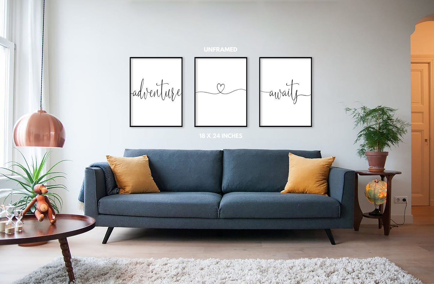 Adventure Awaits, Set of 3 Prints, Minimalist Art, Home Wall Decor, Multiple Sizes