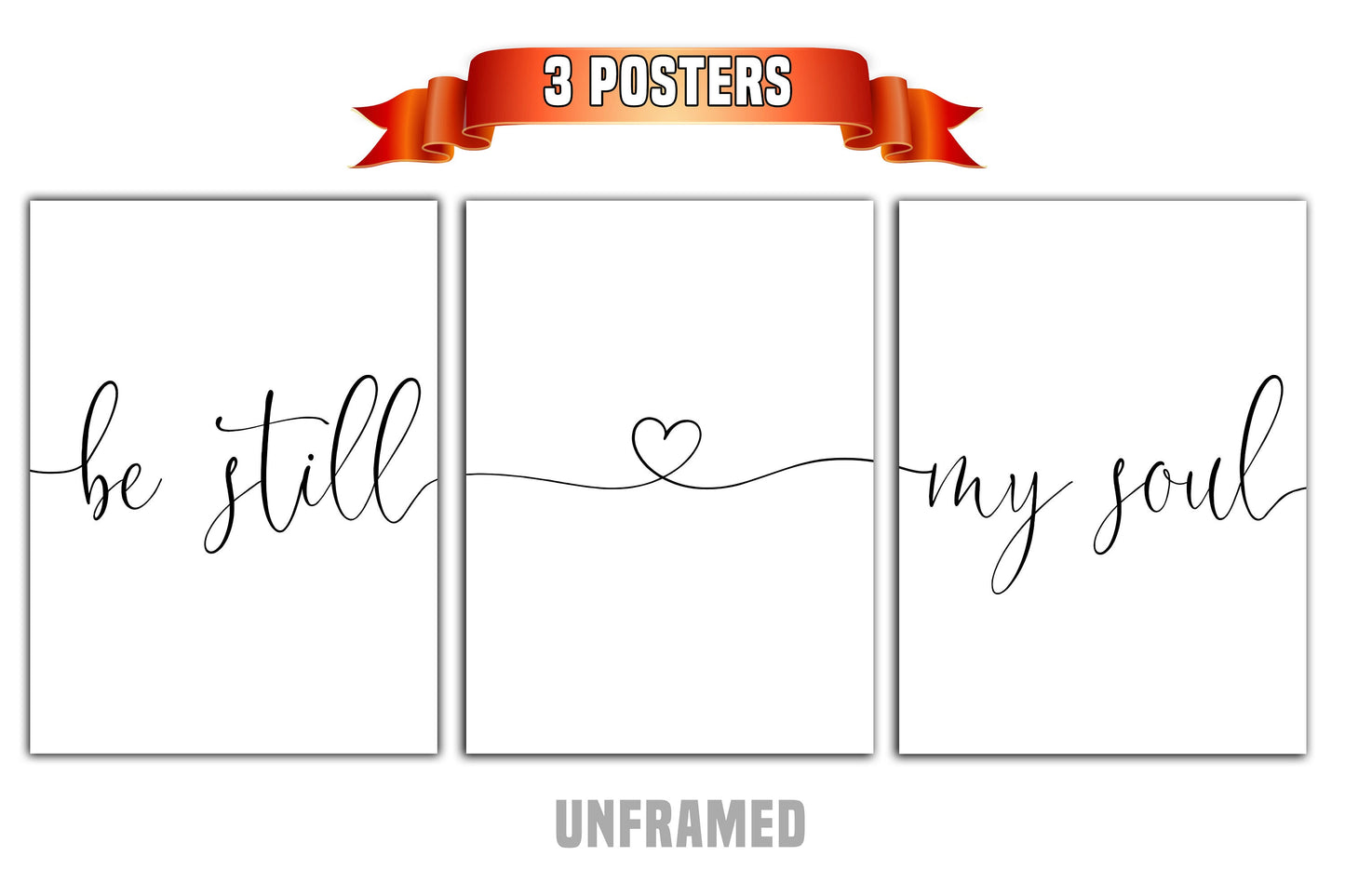 Be Still My Soul, Set of 3 Prints, Minimalist Art, Home Wall Decor, Multiple Sizes