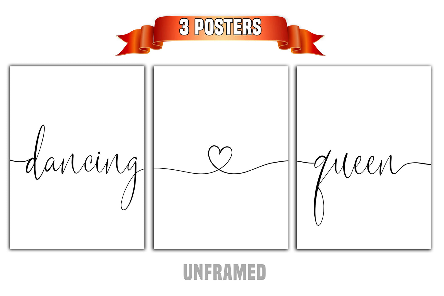 Dancing Queen, Set of 3 Prints, Minimalist Art, Home Wall Decor, Multiple Sizes