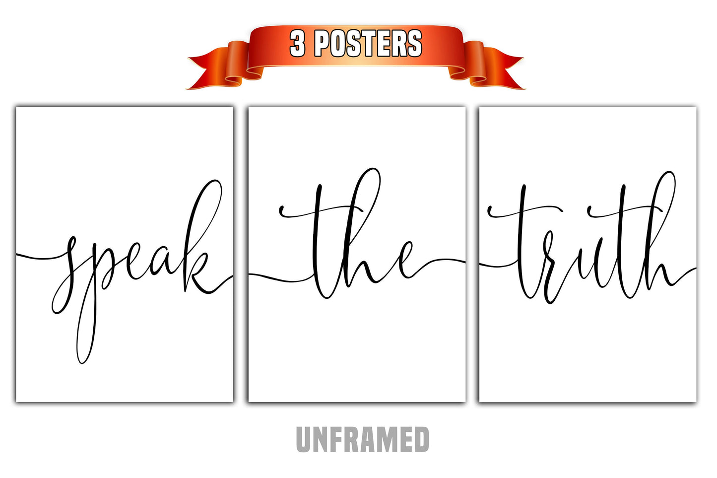 Speak the Truth, Set of 3 Poster Prints, Home Wall Hanging Décor, Minimalist Prints, Multiple Sizes