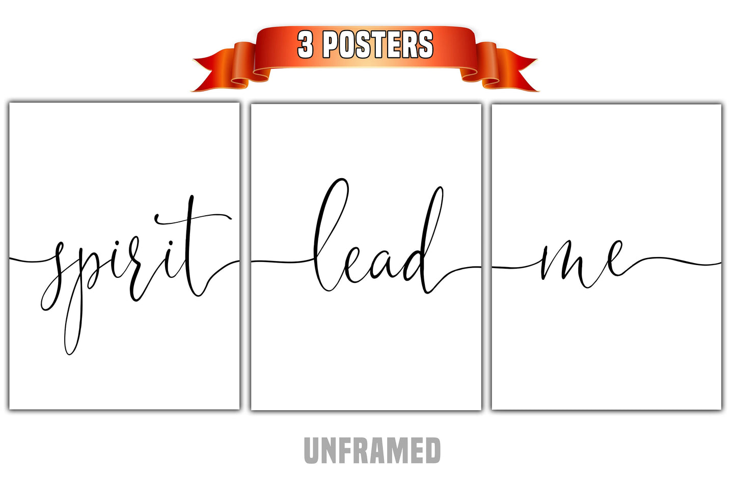 Spirit Lead Me, Set of 3 Prints, Minimalist Art, Home Wall Decor, Multiple Sizes