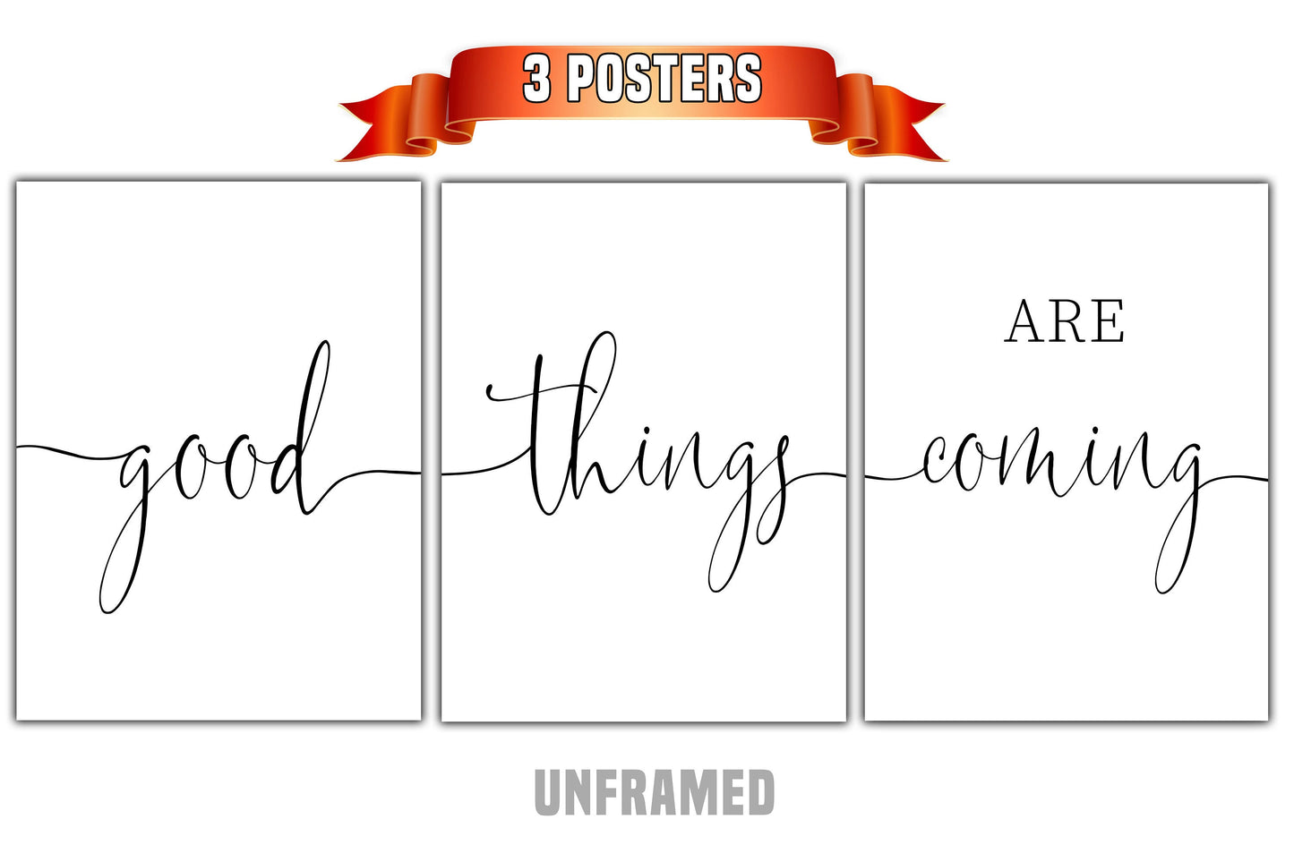 Good Things Are Coming, Set of 3 Prints, Minimalist Art, Home Wall Decor, Multiple Sizes