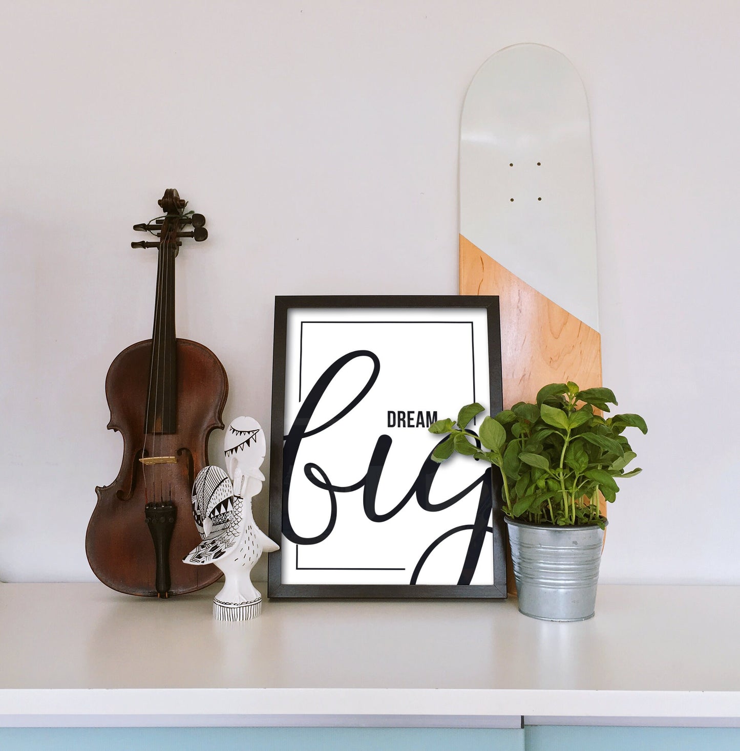 Dream Big, Inspirational Poster, Nursery Decor, Black and White, Wall Sign Print