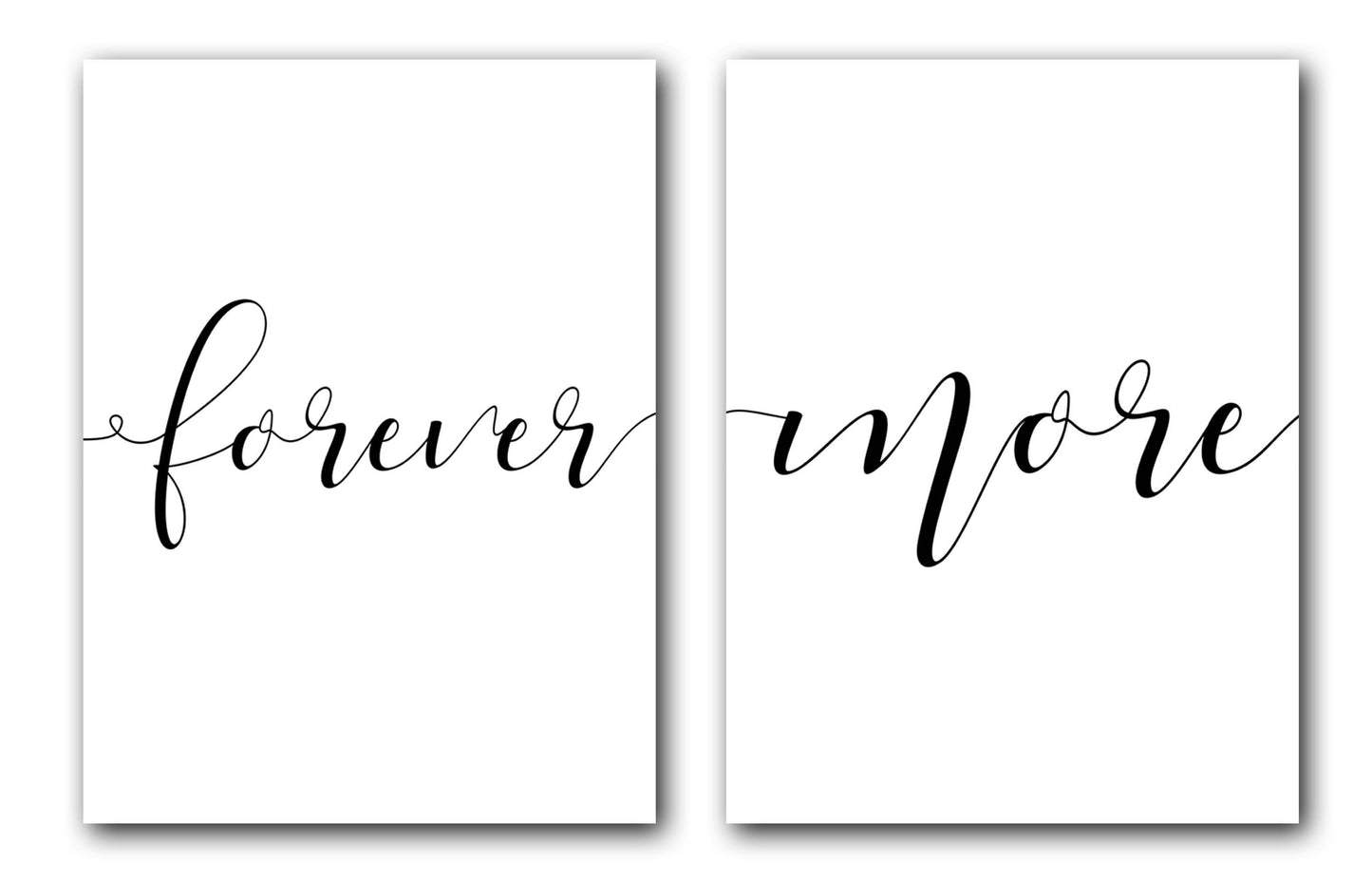 Forever More Wall Art, Set of 2 Prints, Couple Love Minimalist Art, Typography Art, Wall Art, Multiple Sizes, Home Wall Art Decor