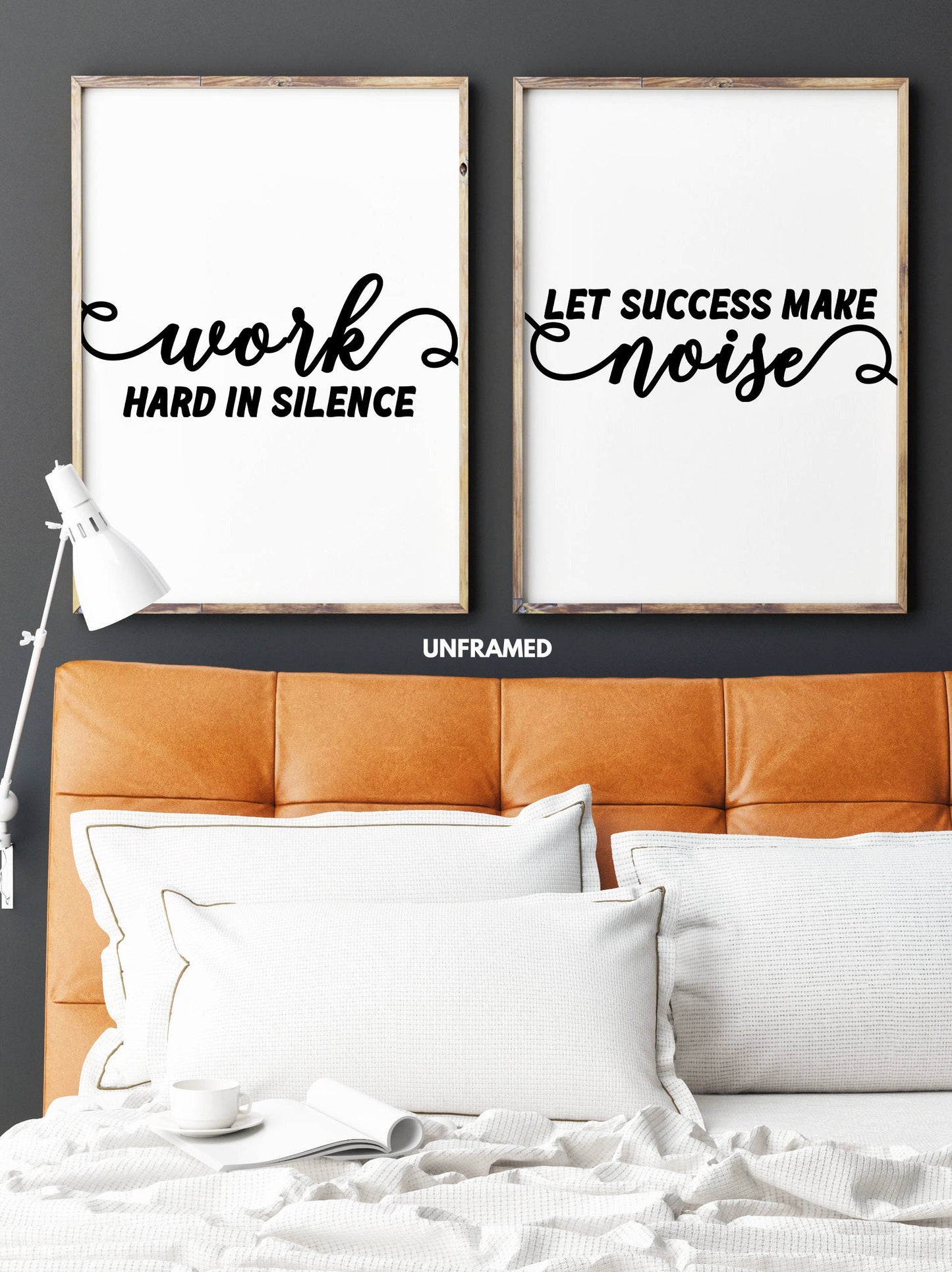 Work Hard In Silence Let Success Make Noise, Set of 2 Posters, Home Wall Art Decor Poster Print