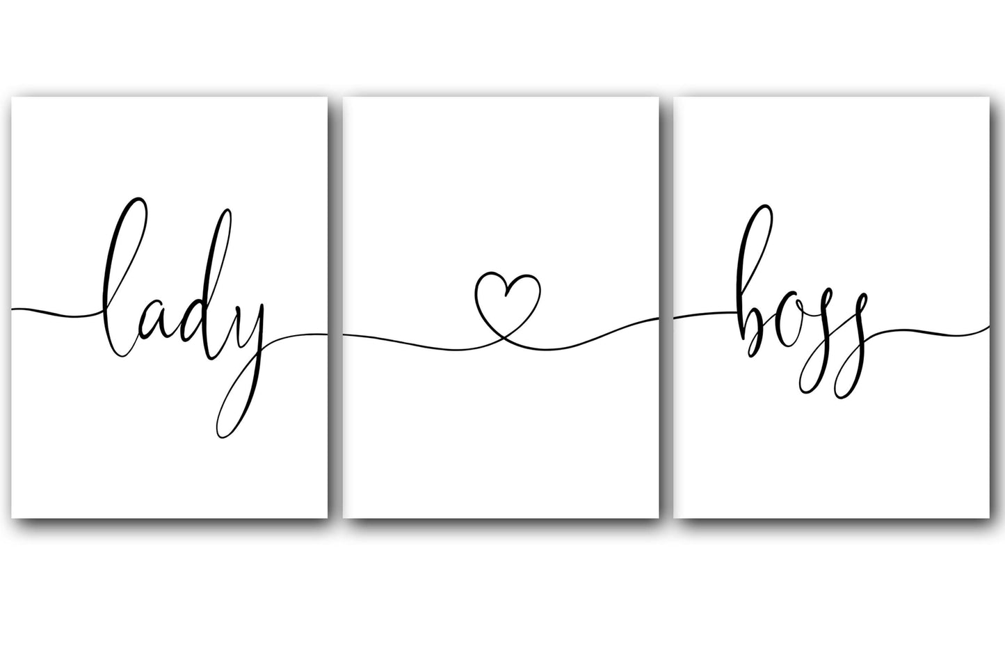 Lady Boss, Set of 3 Poster Prints, Minimalist Art, Home Wall Decor, Multiple Sizes