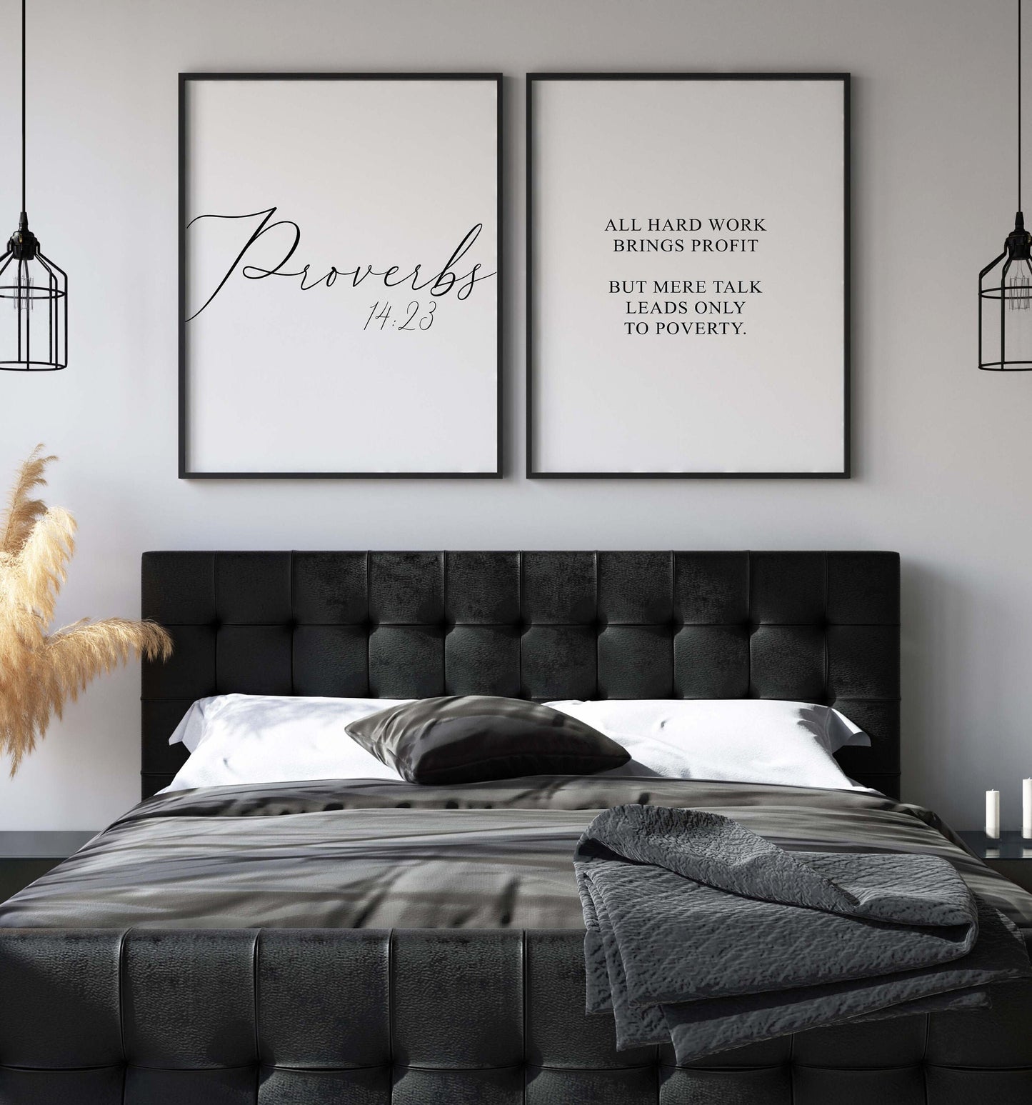 Proverbs 14:23, All hard work brings a profit, Bible Verse, Set of 2 Prints, Multiple Sizes, Home Wall Art Decor, Easter Quote