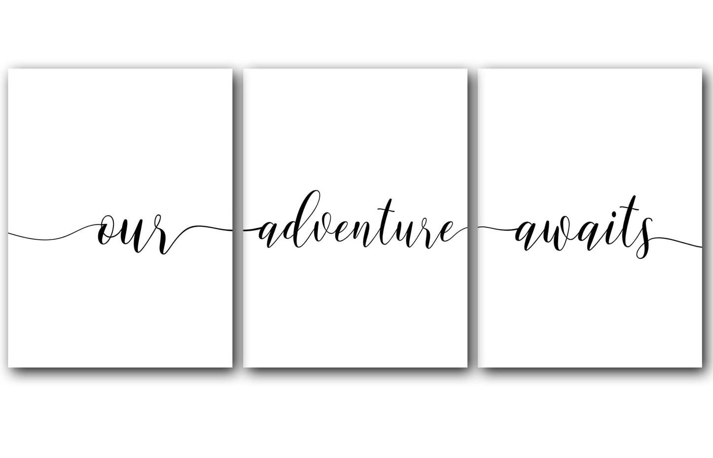 Our Adventure Awaits, Set of 3 Poster Prints, Minimalist Art, Home Wall Decor, Multiple Sizes