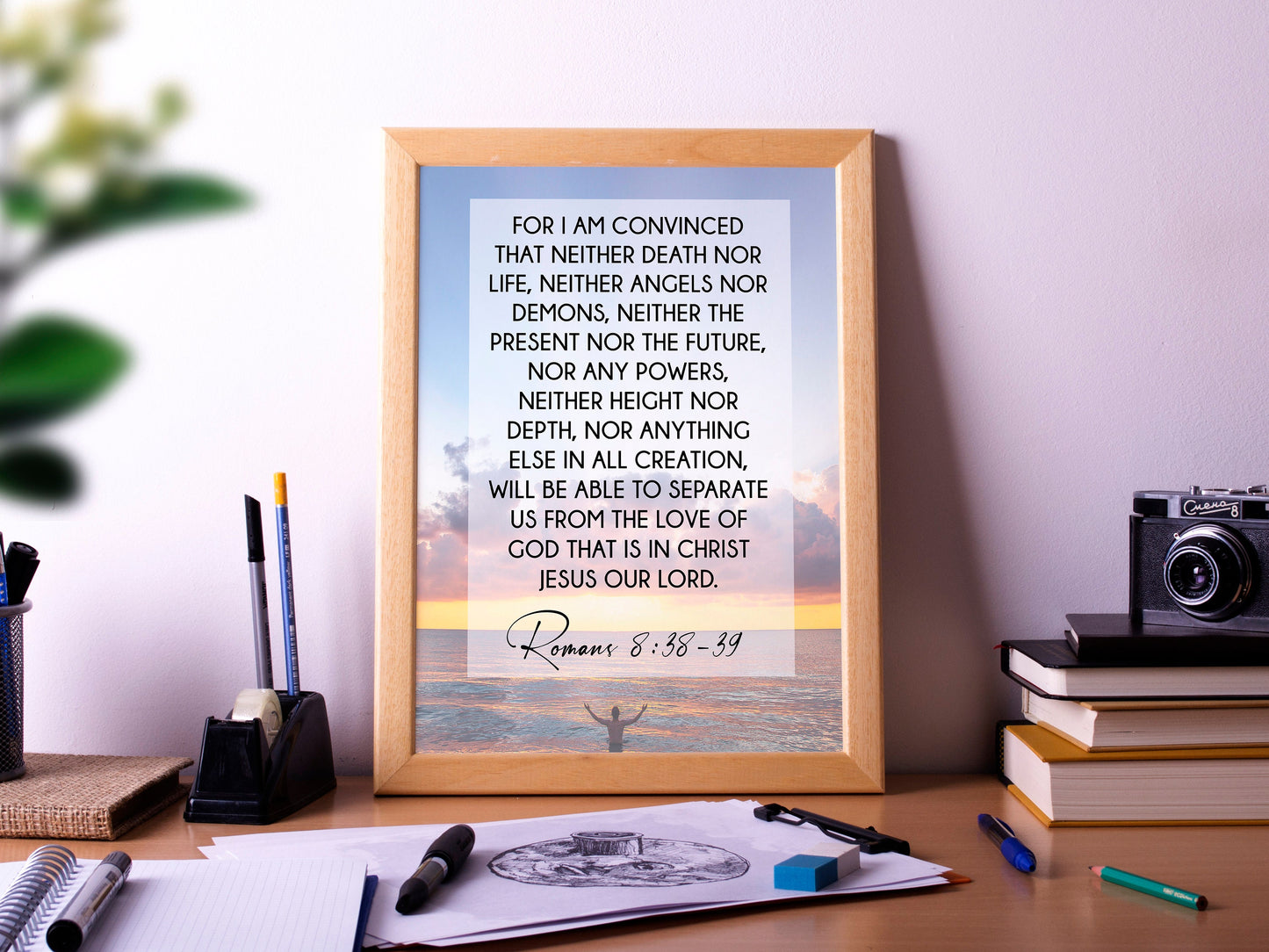 Romans 8:38-39, Bible Quote,, Poster Print, Home Wall Decor