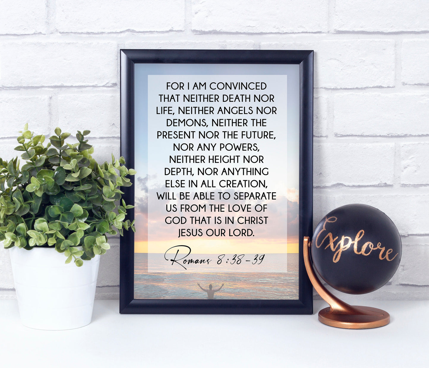 Romans 8:38-39, Bible Quote,, Poster Print, Home Wall Decor