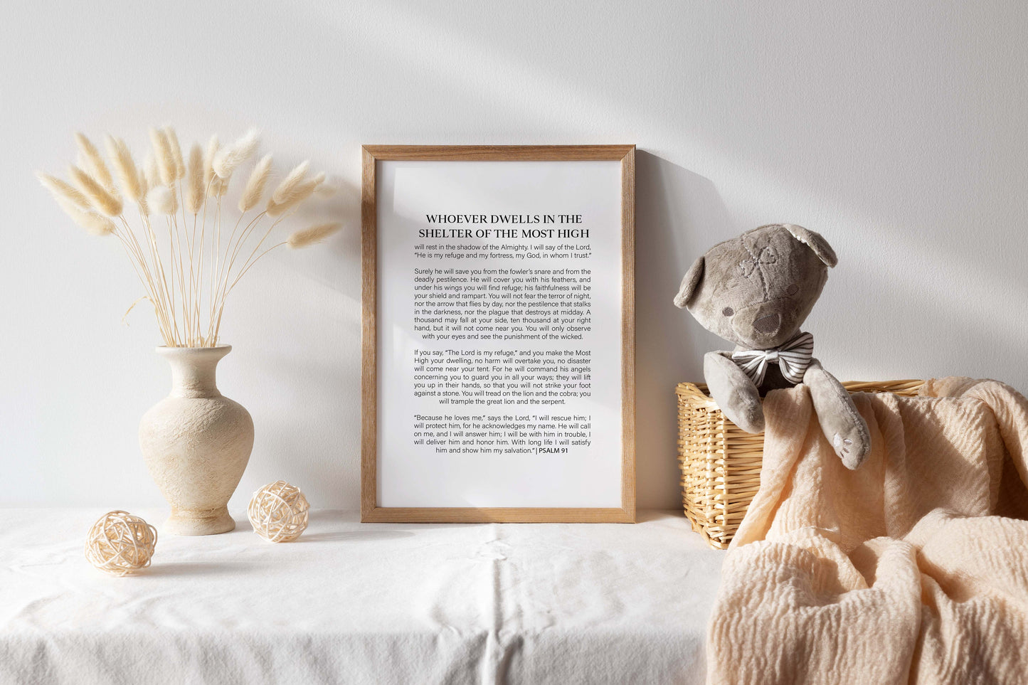Psalm 91, Bible Verse Poster Print, Multiple Sizes, Home Wall Art Decor