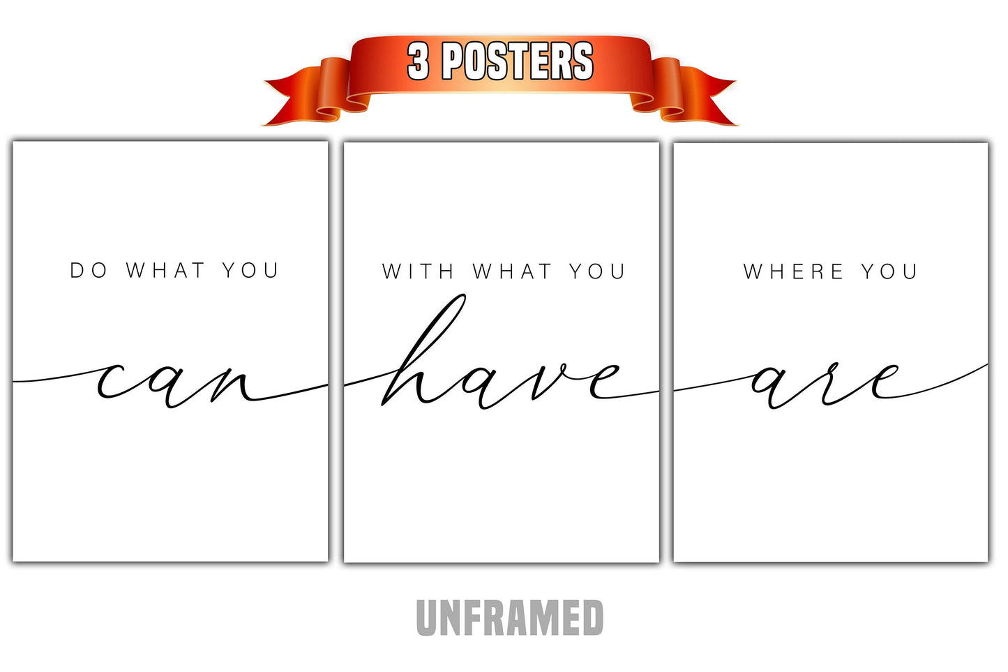 Do What You Can, Set of 3 Poster Prints, Minimalist Art, Home Wall Decor, Multiple Sizes
