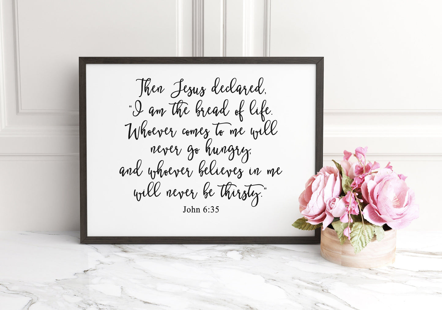 I am the bread of life, John 6:35, Bible Verse Poster Print, Multiple Sizes, Home Wall Art Decor