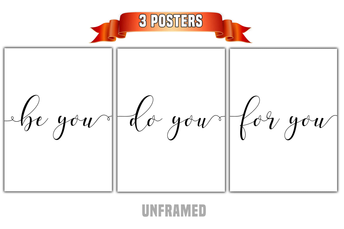 Be You Do You For You, Set of 3 Poster Prints, Minimalist Art, Home Wall Decor, Multiple Sizes