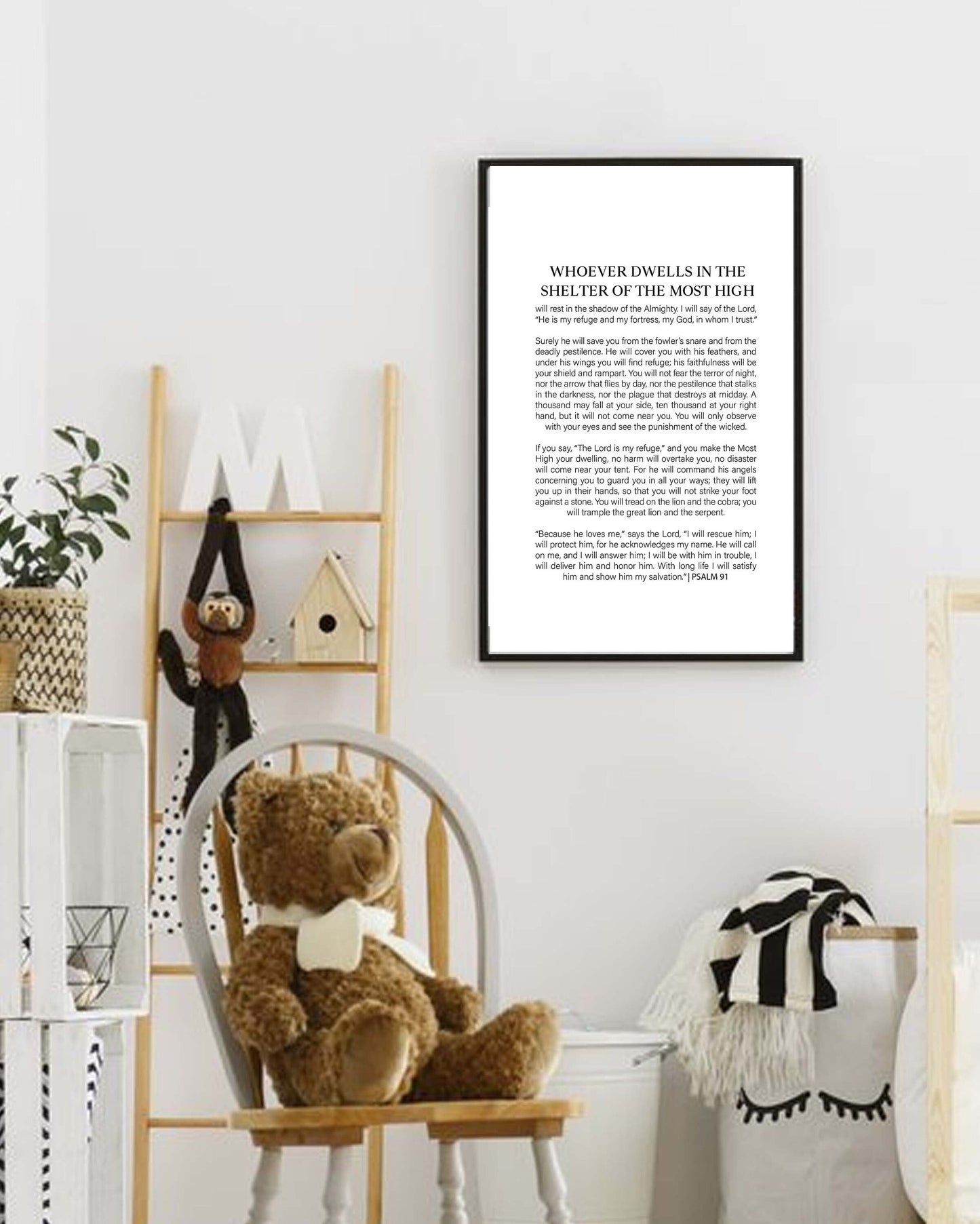 Psalm 91, Bible Verse Poster Print, Multiple Sizes, Home Wall Art Decor