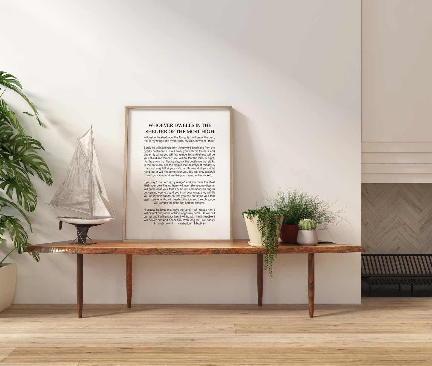 Psalm 91, Bible Verse Poster Print, Multiple Sizes, Home Wall Art Decor