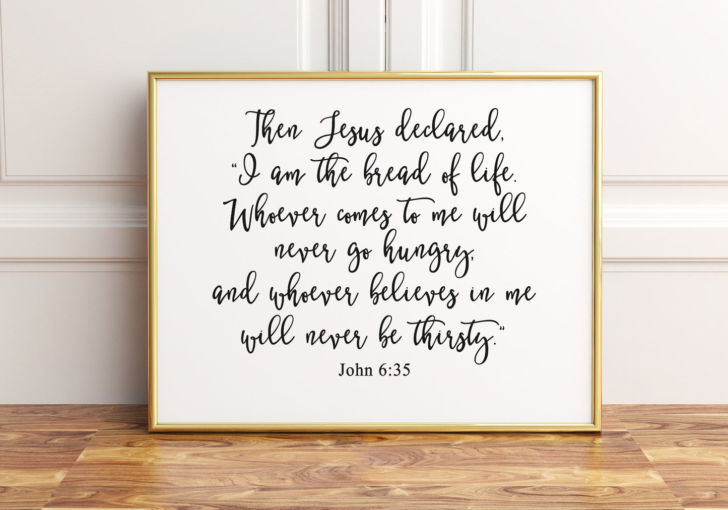 I am the bread of life, John 6:35, Bible Verse Poster Print, Multiple Sizes, Home Wall Art Decor