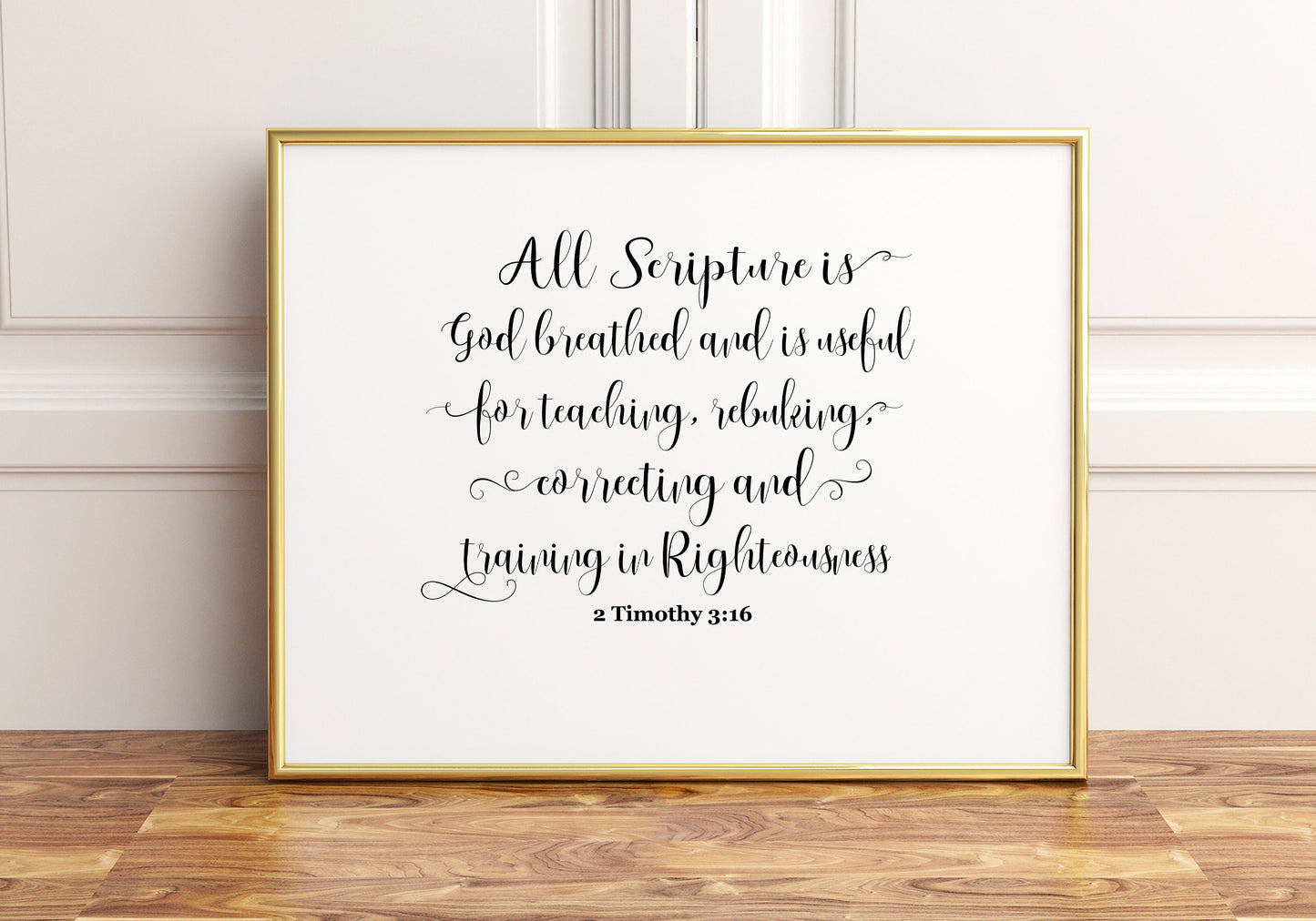All Scripture is God-breathed, 2 Timothy 3:16, Bible Verse Poster Print, Multiple Sizes, Home Wall Art Decor