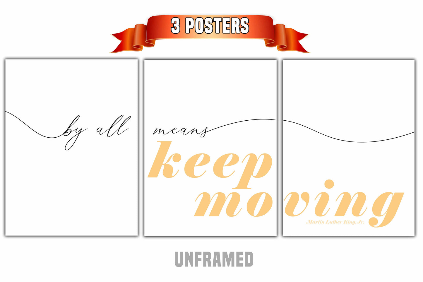 Keep Moving, Set of 3 Prints, Minimalist Art, Home Wall Decor, Multiple Sizes