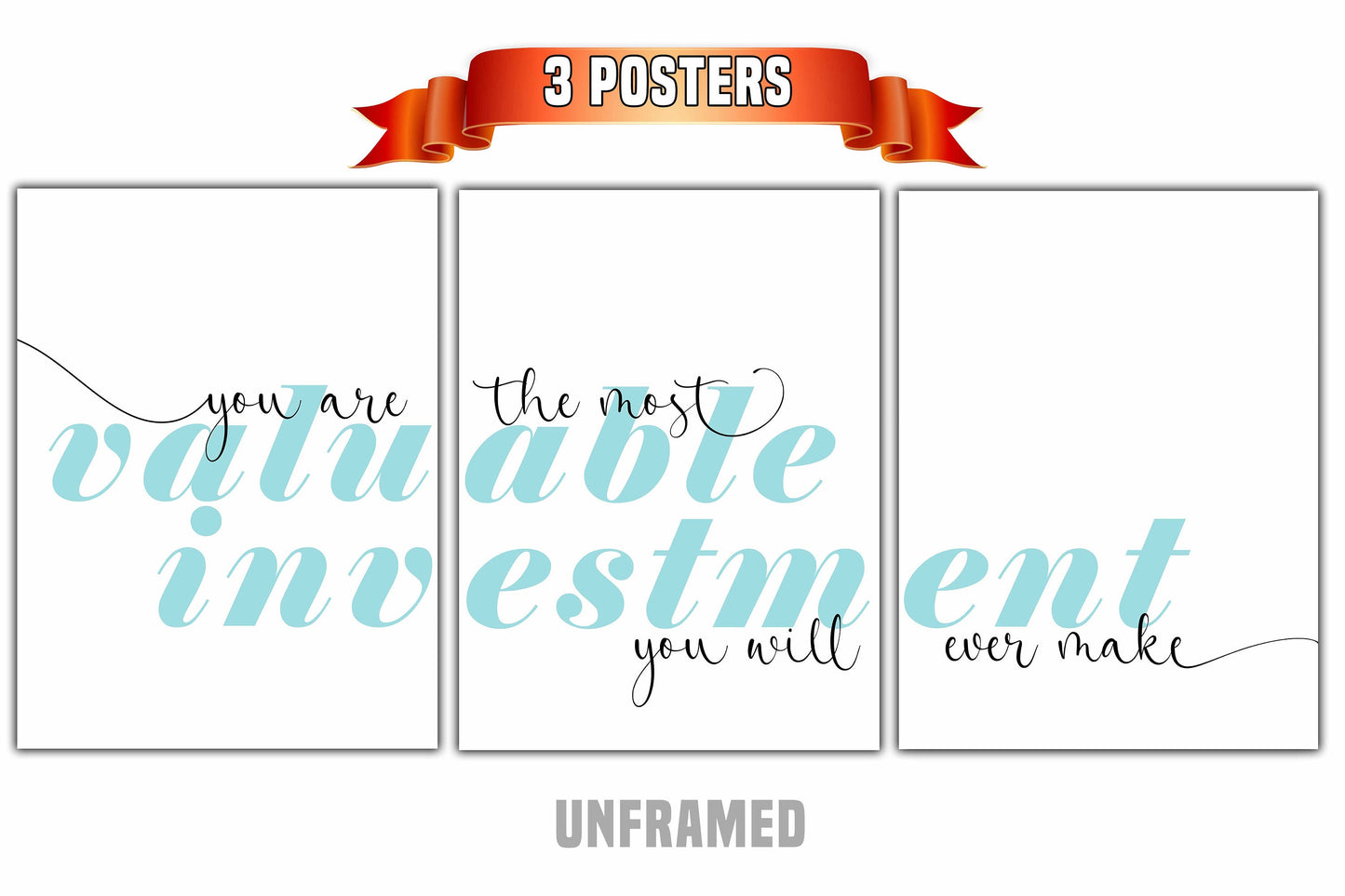 Valuable Investment, Set of 3 Prints, Minimalist Art, Home Wall Decor, Multiple Sizes