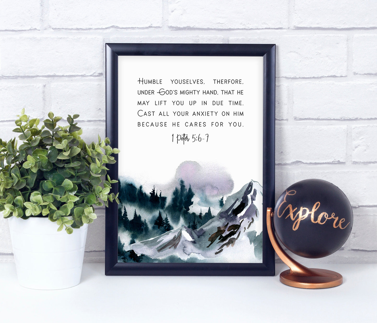 1 Peter 3:5-6, Bible Verse, Poster Print, Home Wall Decor