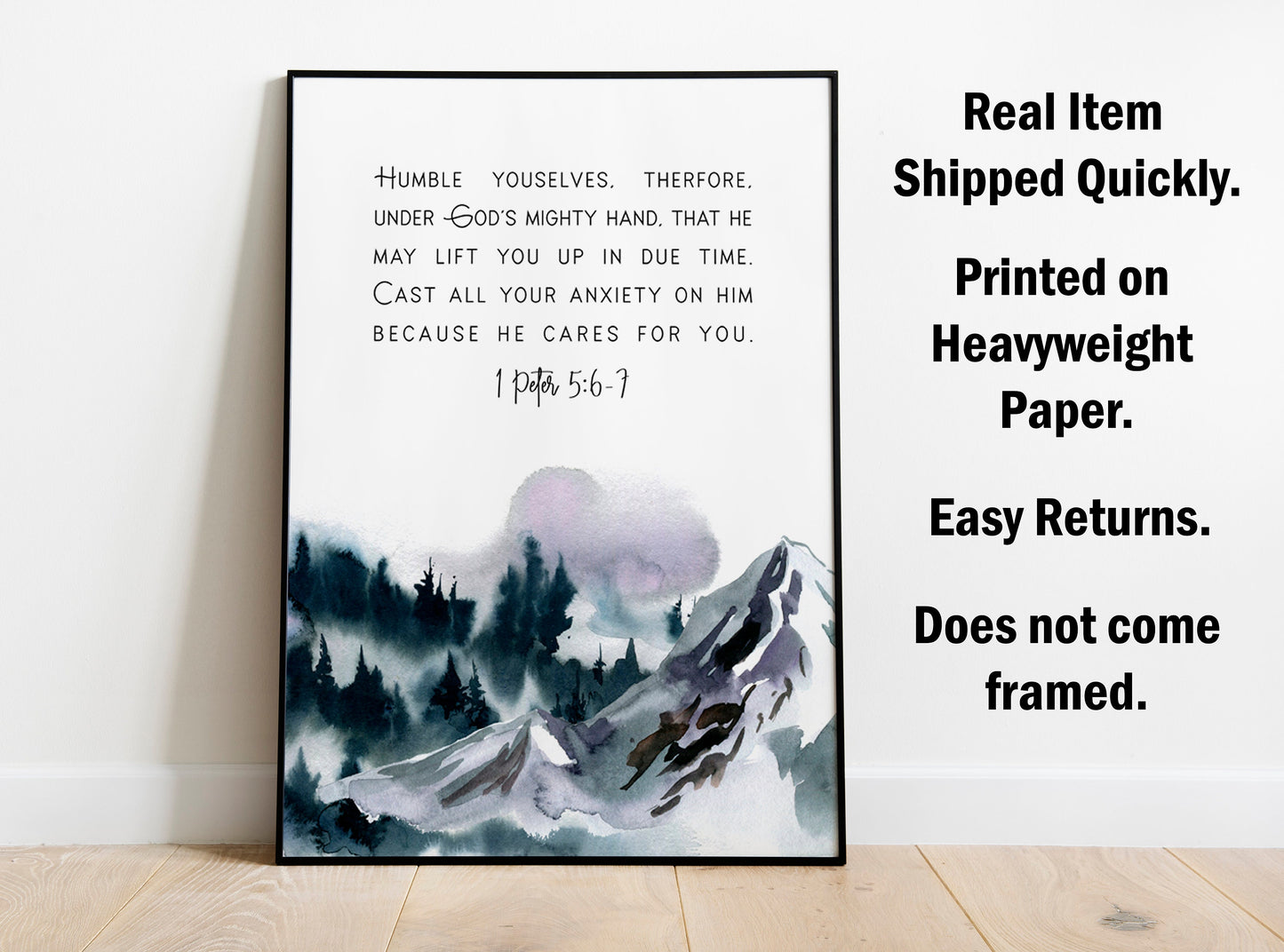 1 Peter 3:5-6, Bible Verse, Poster Print, Home Wall Decor