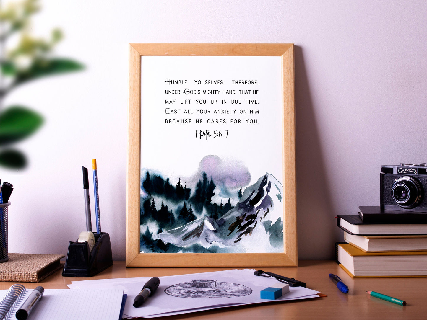 1 Peter 3:5-6, Bible Verse, Poster Print, Home Wall Decor
