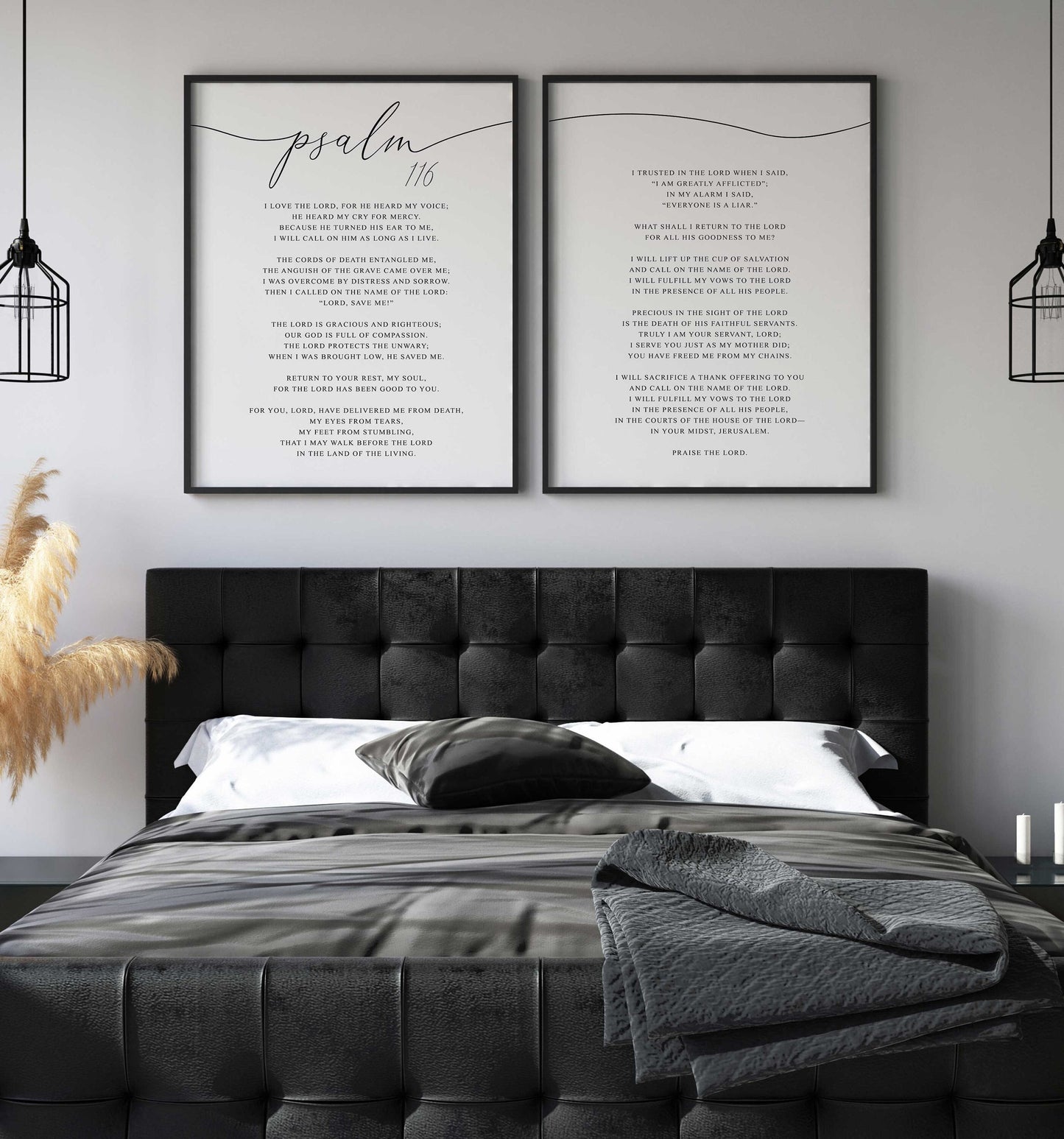 Psalm 116, Bible Verse, Set of 2 Prints, Multiple Sizes, Home Wall Art Decor, Bible Quote
