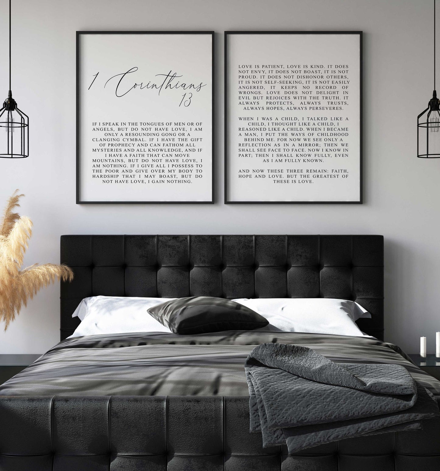 1 Corinthians 13, Bible Verse, Wall Poster, Set of 2 Prints, Multiple Sizes, Home Wall Art Decor