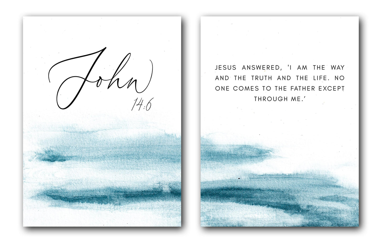John 14:6, Bible Verse, Set of 2 Prints, Multiple Sizes, Home Wall Art Decor, Bible Quote