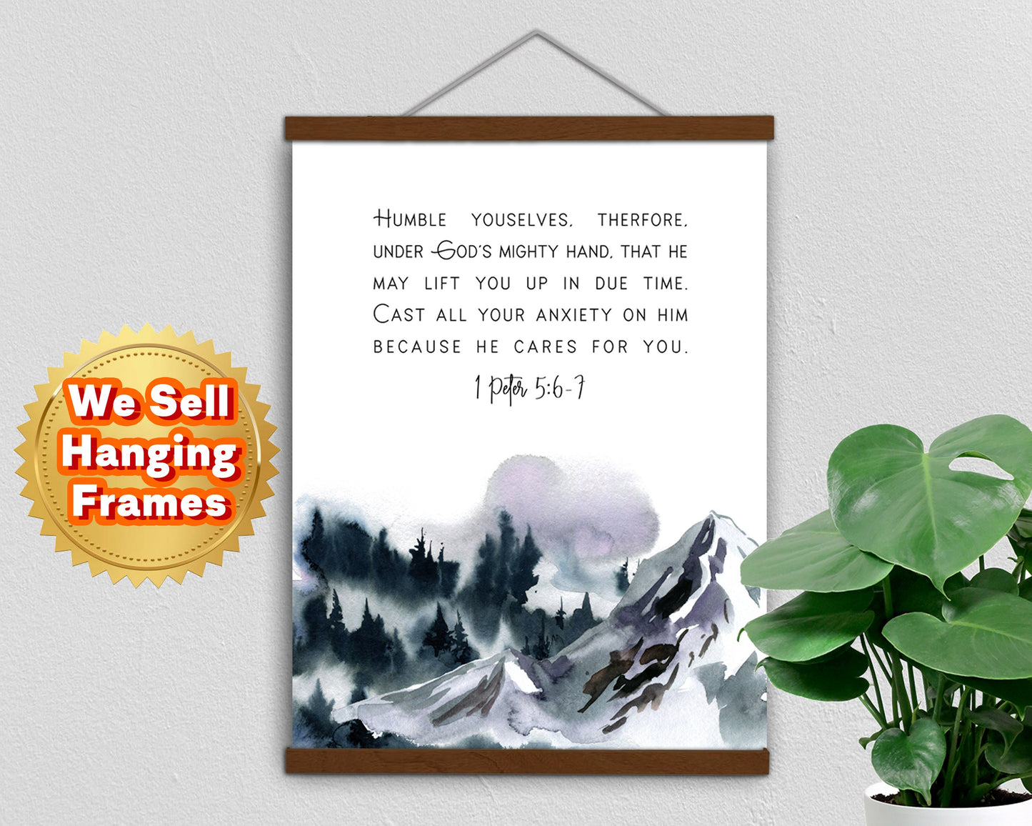 1 Peter 3:5-6, Bible Verse, Poster Print, Home Wall Decor