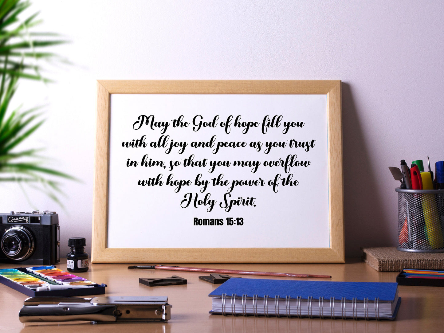 May the God of Hope Fill You With All Joy and Peace, Romans 15:13, Bible Verse Poster Print, Home Wall Art Décor, Multiple Sizes