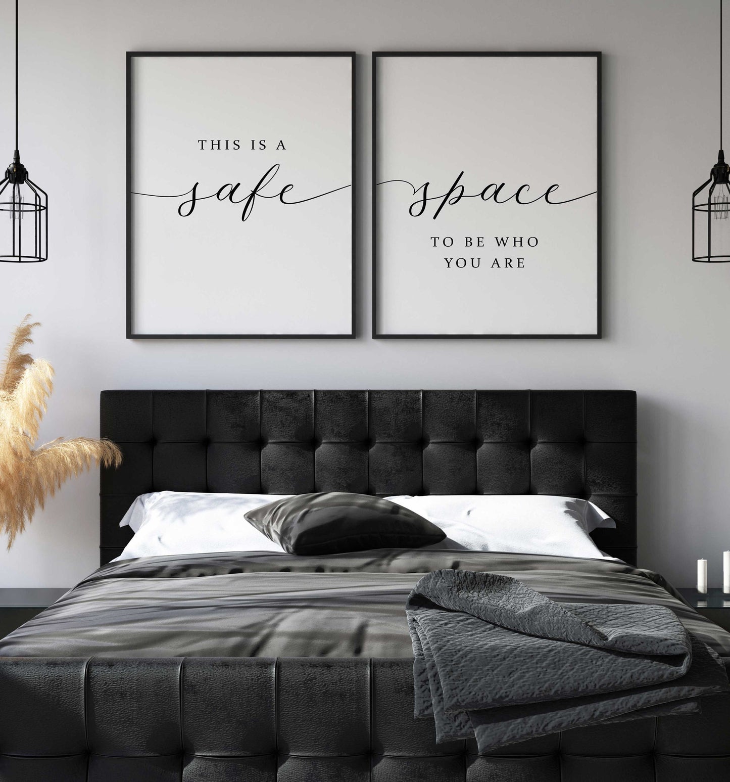 This Is A Safe Space, Set of 2 Poster Prints, Minimalist Art, Home Wall Decor